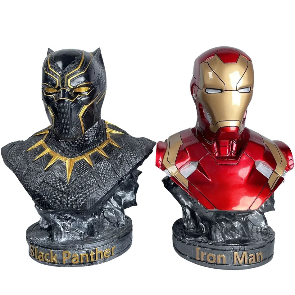 16CM Iron Man Panther Bust Anime Figure Statue marvel Avengers Large Figure Living Room Ornament Resin Collection Gift Toys 16CM Iron Man Panther Bust Anime Figure Statue marvel Avengers Large Figure Living Room Ornament Resin Collection Gift Toys
